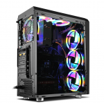 HESTART ATX Bilgisayar Oyun Kasası Masaüstü Desteği USB3.0 ile PC Gamer için M-ATX / ITX Anakart - Siyah